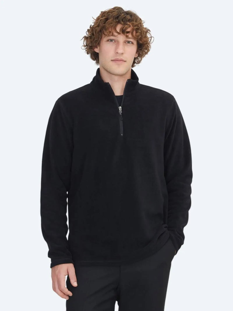 Kip Black Turtleneck Plain Sweatshirt - Image 1